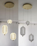 3 Light Acrylic Metal Chandelier Ceiling Hanging Lights - Warm White - Ashish Electrical India