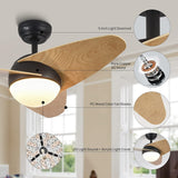 42 INCH 3 BLADE WIND LAMP CEILING FAN REMOTE CONTROLLED - DARK/Light WOOD