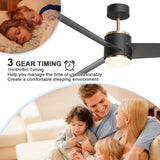 Ceiling Fan with BLDC Motor, 3 Blades, Black Gold