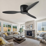 52 INCH HUGGER WIND LEAF CEILING FAN - BLACK