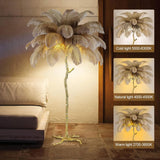 OSTRITCH FEATHER GOLD FLOOR LAMP LIVING ROOM LIGHT FOR HOME LIGHTING STANDING LAMP - GOLD