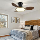 36 INCH HUGGER WIND LEAF CEILING FAN REMOTE CONTROLLED - Natural WOOD