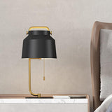 Desk Console Table Lamp with Black Color Shade for Bedside Home and Office Use