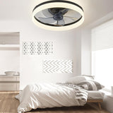 20 Inch Black Profile Ceiling Light with Fan LED Chandelier