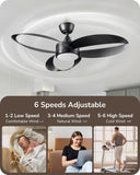 42 Inch Wind lamp ceiling fan remote Controlled - Black