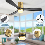 52 INCH HUGGER WIND LEAF CEILING FAN REMOTE CONTROLLED - Dark Natural WOOD