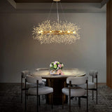 800 MM Crystal Gold LED Chandelier Light for Living Room Round Dining Room