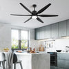 54 Inch 6 Blade Wind lamp ceiling fan remote Controlled - Black