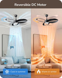 42 Inch Wind lamp ceiling fan remote Controlled - Black