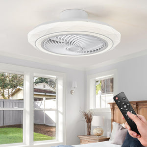 500 MM Hexa Mesh Ceiling Light with Fan LED Chandelier - Warm White