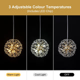 250 MM Gold Crystal Ball Pendant Chandelier Ceiling Lights Hanging - Warm White