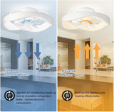 500 MM White Low Curvy Ceiling Light with Fan LED Chandelier - Warm White