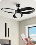 42 Inch Wind lamp ceiling fan remote Controlled - Black