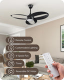 42 Inch Wind lamp ceiling fan remote Controlled - Black