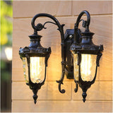 Outdoor Wall Light Fixture Black Exterior Wall Waterproof Lights Glass Shade