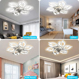 5 Light Arc 600 MM White Low Ceiling Light with Fan LED Chandelier - Warm White
