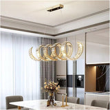 1200x350MM Long Crystal Gold Chandelier Ceiling Lights Hanging - Warm White