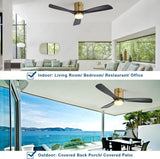 52 INCH HUGGER WIND LEAF CEILING FAN REMOTE CONTROLLED - Dark Natural WOOD