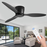 52 INCH HUGGER WIND LEAF CEILING FAN - BLACK