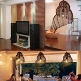 Rattan 300 MM Brown Chandelier Pendant Hanging for Living Room Outdoor Light - Pack of 1