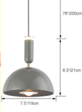 led Grey Pendant Light for Bedside Hanging Light - Warm White