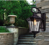 Outdoor Wall Light Fixture Black Exterior Wall Waterproof Lights Wall Mount with Glass Shade - Warm White