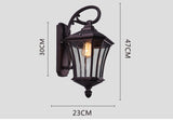 Outdoor Wall Light Fixture Black Exterior Wall Waterproof Lights Wall Mount with Glass Shade - Warm White