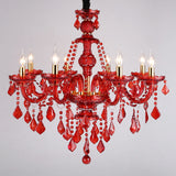 6 LIGHT Red GLASS ITALIAN CHANDELIER LIGHT FOR DINING HALL
