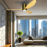52 INCH HUGGER WIND LEAF CEILING FAN REMOTE CONTROLLED - Light Natural WOOD