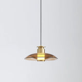 Gold Long Amber Champagne Glass Pendant Light