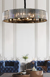 800 MM Black Metal Smokey Crystal LED Chandelier Hanging Suspension Lamp - Warm White