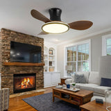 36 INCH HUGGER WIND LEAF CEILING FAN REMOTE CONTROLLED - Natural WOOD