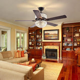 Crystal CEILING FAN CHANDELIER 52 INCH GOLD  LIGHT LED 3 COLOR SETTING CONTROL WITH REMOTE