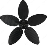 52 Inch Wind Black Rattan Palm Leaf ceiling fan remote Controlled