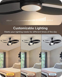 42 Inch Wind lamp ceiling fan remote Controlled - Black