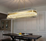 1200x300 MM Crystal Rectangular Gold LED Chandelier Light for Living Room Dining Room