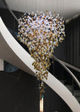 Meteoroid Chandelier Double Height - Amber Color