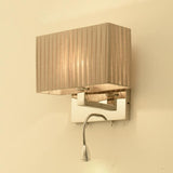 LED Wall Light Dark Beige Reading Bedside Stainless Steel Wall Lamp Shade - Warm White