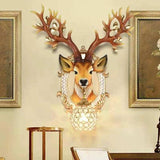 Deer Horn Wall Lamp Art LED European Creative Wall Lamp Bedroom Bedside Lamp - Beige