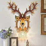 Deer Horn Wall Lamp Art LED European Creative Wall Lamp Bedroom Bedside Lamp - Beige - Ashish Electrical India