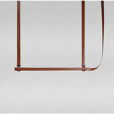 TAN LEATHER BELT CHANDELIER HANGING LAMP - WARM WHITE