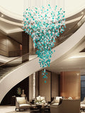 Meteoroid Chandelier Double Height - Emerald Green Color