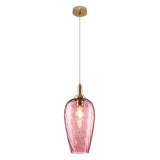 Rose Gold Glass Pendant Light for Bedside Hanging Light