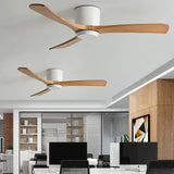 52 INCH HUGGER WIND LEAF CEILING FAN - WHITE WOODEN