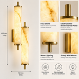 2 LED  Gold Faux Stone Modern Wall Light Living Dining Wall Light