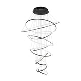 9 LIGHTS 9 RINGS BLACK BODY LED CHANDELIER HANGING LAMP - WARM WHITE