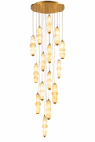 18 LED DOUBLE HEIGHT ONYX STAIR CHANDELIER