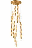 16 LED DOUBLE HEIGHT ONYX STAIR CHANDELIER