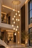 18 LED DOUBLE HEIGHT MERCURE STAIR CHANDELIER