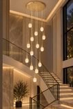 18 LED DOUBLE HEIGHT MERCURE STAIR CHANDELIER